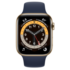 apple watch 6 deep navy gold case